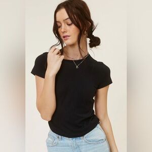 90s Baby Tee in Black